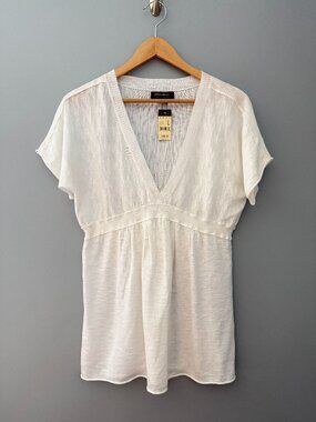 Eddie Bauer Women's NWT Short-Sleeve Empire-Waist Top Tunic Size L Y2K Era